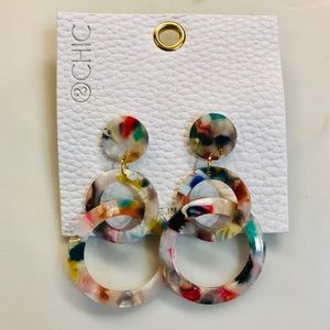 Multicolor Acetate Hoop Earrings